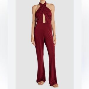 Johanna Ortiz Women's Red Crisscross Halterneck Jumpsuit $1350